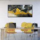 Gold Mountains Painted Wall Art for Living Room - Hand Painted Abstract Wall Art for Office - Black Framed Wall Art for Bedroom Size 29" x 59" by CozyNest Decor