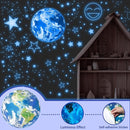 965 PCS Glow in The Dark Stars and Earth for Ceiling, Luminous Stars and Planet Wall Decals, Kids Room Decor, Glowing Galaxy Wall Stickers for Nursery Decorations (Blue) by TinyTreasures Baby Boutique