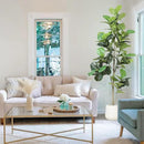 Artificial Fiddle Leaf Tree, 7ft Faux Plant Fake Ficus Lyrata Trees with White Planter, Artificial Fig Trees Floor Plants for House Office Living Room Indoor Home Decor, Housewarming Gift by CozyNest Decor