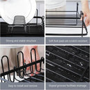 Runnatal Large Dish Drying Rack with Drainboard Set, Dish Rack, Extendable Dish Rack, Utensil Holder, Cup Holder, Expandable Dish Drainer for Kitchen Counter by CozyNest Decor