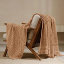 PHF 100% Cotton Waffle Weave Throw Blanket, Soft Lightweight Breathable Cozy Summer Throws for Couch Bed Sofa, Luxury Aesthetic Woven Blanket for Home Decor & Office, 50"x60", Camel by CozyNest Decor