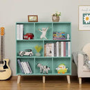 LEYAOYAO 8 Cube Bookshelf 3-Tier Bookcase with Legs, Mint-Green Kids Book Shelf Cute Storage Organizer, Large Open Toy Shelves Modern Bookshelves,Display Bookcases for Bedroom,Living Room,Nursery by CozyNest Decor