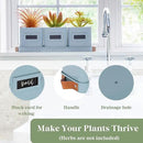 PERFNIQUE Indoor Herb Garden, Herb Garden Planter Set with Tray, Farmhouse Indoor Plant Pots, Windowsill Herb Garden with Drainage(Planter only) for Indoor/Outdoor, Window Pots(Sky Blue) by GreenHaven Gardens