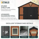 10x12 Ft Outdoor Storage Shed, Extra Large Metal Shed with Frame Floor, Lockable Doors, 2 Windows, Outside Steel Tiny House Ideal for Garden, Backyard, Patio Utility, Tool Storage by GreenHaven Gardens
