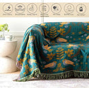 Cotton Throw Blanket 100% Muslin for Couch Bed 80''x 90'' Farmhouse Blanket 4-Layer Summer Blankets Boho Quilt Decor for All Seasons Cozy Soft Lightweight Knitted Warm Blanket Gifts for Women by CozyNest Decor