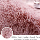 XeGe Plush Faux Fur Throw, Comfy 50x60 Fuzzy Blanket, Luxury Boho Lightweight Couch Blanket, Soft Fluffy Shaggy Lap Throw for Couch Bed Sofa Christmas Housewarming Gift Ombre Pink by CozyNest Decor