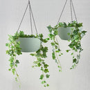 WOUSIWER 13 inch 2 Pack Large Hanging Planters for Indoor Outdoor Plants with Drainage Holes and Chain, Round Hanging Flower Pots for Garden Home Porch Decor, Green by GreenHaven Gardens