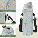 Neoprene Water Bottle Carrier Bag with Adjustable Shoulder Strap for Men Women Walking Hiking,Portable Insulated Holder Case for Stainless Steel/Glass/Plastic Bottles by TinyTreasures Baby Boutique
