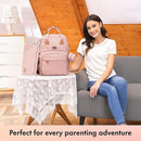 Dikaslon Diaper Bag Backpack with Portable Changing Pad, Pacifier Case and Stroller Straps, Large Unisex Baby Bags for Boys Girls, Multipurpose Travel Back Pack Moms Dads, Pink by TinyTreasures Baby Boutique