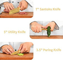 ZHANG XIAO QUAN SINCE 1628 15Pcs Knife Sets with Block, 50Cr15MoV Stainless Steel kitchen knife set with Built-in Sharpener Dishwasher Safe(Golden) by CozyNest Decor