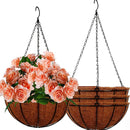 Hanging Baskets for Plants Outdoor(12 inch 4 Pack)- Coconut Coir Hanging Planters Outdoor,Metal Wire Baskets with Coco Liner, Hanging Pots for Plants Indoor, Flower Pots for Railings by CozyNest Decor