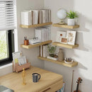 16 Inch Floating Shelves, 8 Inch Deep Floating Shelves for Wall, Hanging Shelf with Invisible Brackets, Deep Shelves for Bathroom, Bedroom, Living Room, Oak, Set of 2 by CozyNest Decor