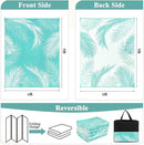 Pauwer Waterproof Outdoor Rug 6x9, Reversible Plastic Straw Patio Camping Rug, Indoor Outdoor RV Mat Carpet for Deck, Camper, Porch, Balcony, Backyard, Picnic, Leaf Light Blue by GreenHaven Gardens
