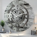 The Gears Clock 24'' Inch Real Moving Gear Wall Clock England Line (Grey & White, 24 inches (60 cm)) by CozyNest Decor