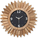 Honiway 16 Inch Wall Clocks, Rustic Wood Boho Sunburst Decorative Wall Clock Battery Operated Silent Non Ticking Farmhouse Large Wall Clocks for Living Room Kitchen Bedroom Home Decor (Rustic Brown) by CozyNest Decor