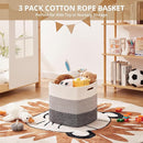OIAHOMY 13 Kallax Inch Cube Storage Bins, 3-Pack Cotton Rope Woven Baskets for Organizing, Kallax Insert Storage Baskets for Shelves, Baby Nursery, Closet Organizer, 13*13*12.6IN, Gradient Gray by TinyTreasures Baby Boutique