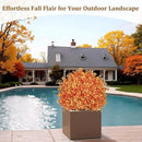 24" Tall Artificial Boxwood Ball Fall Topiary Trees Set of 2, UV Resistant Large Faux Plants Outdoor, 2ft Fake Bushes and Shrubs Look Real with Stake for Front Porch Outside Planter Backyard Decor by GreenHaven Gardens