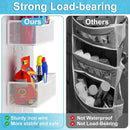 Adjustable Over The Door Organizer, Hanging Door Storage with PVC Pocket and 4 Metal Baskets Wall Mount, Closet Door Organizer Behind Door Rack for Bathroom Bedroom Closet, White by CozyNest Decor