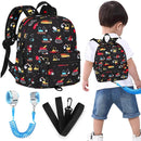 Accmor Toddler Backpack with Leash, Baby Backpacks with Anti Lost Wrist Link, Cute Mini Kids Backpack Leash Walking Harness for Travel, Small Excavator Backpack Tether for Boys Girls 1-3 (Black) by TinyTreasures Baby Boutique
