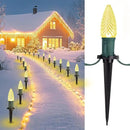 Brightown Strawberry C9 Christmas String Lights Outdoor - 25.7 Feet 20 LED Pathway Lights, Connectable C9 Walkway, Waterproof Outdoor Decoration for Lawn Outside, Warm White by GreenHaven Gardens