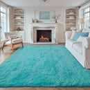 6x9 Area Rug for Living Room: Fluffy Shag Soft Washable Rugs Large Fuzzy Plush Indoor Carpet for Bedroom Nursery Playroom Kids Girls Boys Room (Teal Blue, 6'x9') by TinyTreasures Baby Boutique