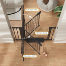 Cumbor 29.7-40.6" Baby Gate for Stairs, Baby Essential Safety Gate, Mom's Choice Awards Winner-Dog Gate for Doorways, Pressure Mounted Auto-Close Pet Gates for Dogs Indoor, Durable Child Gate, Black by TinyTreasures Baby Boutique