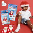 BioSwiss Bandages, Santa Claus Shaped Self Adhesive Bandage, Latex Free Sterile Wound Care, Fun First Aid Kit Supplies for Kids, 24 Count by TinyTreasures Baby Boutique