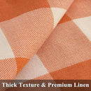 decorUhome Fall Orange and White Decorative Throw Pillow Covers 22x22 Set of 2, Buffalo Plaid Check Farmhouse Cushion Covers with Stitched Edge for Autumn Harvest Couch Sofa Bed Home Decor by CozyNest Decor