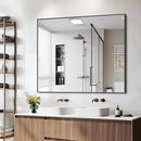 Black Bathroom Mirror for Wall, 36x40 Inch Rectangle Mirrors with Metal Frame, Modern Rectangular Wall Mirror for Bathroom Living Room, Entryway Hangs Horizontal or Vertical by CozyNest Decor