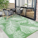 Pauwer Waterproof Outdoor Rug 9x12, Reversible Plastic Straw Patio Camping Rug, Indoor Outdoor RV Mat Carpet for Deck, Camper, Porch, Balcony, Backyard, Picnic, Leaf Green by GreenHaven Gardens