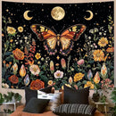 Lunerfex Boho Butterfly Tapestry Flower Moon Wall Tapestry, Moon Phases Tapestries for Bedroom Cute Tapestries Wall Hanging for Bedroom Living Room Decor Butterfly-2 44"x60" by CozyNest Decor