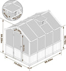 MUPATER 6 x 8 FT Walk-in Wooden Polycarbonate Greenhouse with Ventilated Window & Lockable Door, Multi-Layer PC Panels for UV Protection, Greenhouse Kit for Outdoor, Garden and Backyard, Black by GreenHaven Gardens