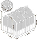 6x8 FT Greenhouse Kit for Outdoor, Thickened Polycarbonate Panel Wooden Walk-in Green House with Lockable Door and Adjustable Roof Vent, Backyard Garden, Black by GreenHaven Gardens