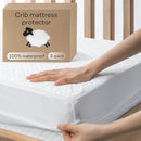Niagara Crib 3 Pack 100% Waterproof Mattress Protector, Soft Breathable Crib Mattress Protector with Deep Pocket, Mattress Pad for Toddler and Baby (52x28, White) - Viscose Made from Bamboo by TinyTreasures Baby Boutique