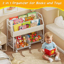 Kids Bookshelf and Toy Storage with 2 Rolling Baskets – Toddler Bookshelf, Montessori Children's Booksheves for Nursery, Small Book Shelf for Kids Rooms, Playroom Organization and Storage by TinyTreasures Baby Boutique