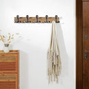SKOLOO 24-Inch Wood Burnt Coat Rack Wall Mount with 5 Triple Hooks - Ideal for Family Entrances, Classrooms, and Pet Supplies Storage - Perfect Coat Hooks for Wall, Pack of 2 by CozyNest Decor