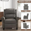 UIXE Pushback Recliner Chair, Faux Leather Armchair Push Back Accent Chair, Rivet Trim Club Chair Home Theater Overstuffed Single Sofa Reading Seat for Living Room, Gray by CozyNest Decor