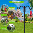 Gtongoko Double Shepherds Hook for Outdoor, 77 Inch Heavy Duty Bird Feeder Pole 3/4 Inch Thick Garden Hooks for Hanging Hummingbird Feeder, Plant Baskets, Solar Light Lanterns, 1 Pack by GreenHaven Gardens