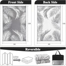 Pauwer Waterproof Outdoor Rug 8x10, Reversible Plastic Straw Patio Camping Rug, Indoor Outdoor RV Mat Carpet for Deck, Camper, Porch, Balcony, Backyard, Picnic, Leaf Grey by GreenHaven Gardens
