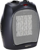 Amazon Basics Ceramic Space Heater, Portable Indoor Heating Solution, With Overheat and Tip-Over Protection, Thermostat, Non-Oscillating, 1500W, 7.52"D x 6.34"W x 9.45"H, Black by CozyNest Decor