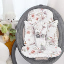 Infant Car Seat Insert and Strap Covers, Very Soft Car Seat Head Support Baby Girl Boy, Reversible Newborn Carseat Insert Cushion Fits for Stroller, Baby Swing, Bouncer (White Flower) by TinyTreasures Baby Boutique