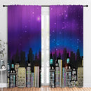 Superhero Rod Pocket Blackout Curtains for Boy Girl Bedroom, Super City Skyline Buildings Night Panorama Thermal Insulated Home Window Drapes for Living Room Darkening, 84x72 inch by TinyTreasures Baby Boutique