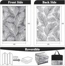 Pauwer Waterproof Outdoor Rug 6x9, Reversible Plastic Straw Patio Camping Rug, Indoor Outdoor RV Mat Carpet for Deck, Camper, Porch, Balcony, Backyard, Picnic, Leaf Grey by GreenHaven Gardens
