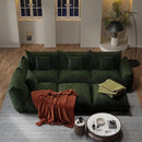 Modern Minimalist Chenille Modular Sectional Sofa, Oversized Deep-Seat U-Shaped Couch with Movable Ottoman, Thick Cushions, Upholstered Sofa for Living Room, Bedroom, Office, Apartment Green 2 Ottoman by CozyNest Decor
