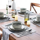 GBHOME Ceramic Dinnerware Sets for 8, 24 Pieces Stoneware Plates and Bowls Sets, Scratch Resistant Dishes, Dishwasher & Microwave Safe, Reactive Glaze-Green Wheat by CozyNest Decor