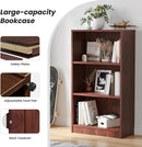 Bookshelf, Open Modern Bookshelf, 3 Shelf Bookcase with Freestanding Display Storage, Wooden Book Shelf for Bedroom, Living Room, Dinning Room, Office, Brown by CozyNest Decor