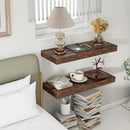 12 Inch Deep Floating Shelves for Wall | 30 Inch Floating Shelves Set of 2 | Rustic Wood Shelves for Living Room Bathroom Laundry Room Bedroom Kitchen Home Office - Rustic Brown by CozyNest Decor