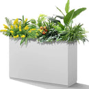 FENCY Metal Rectangular Planter Box Large Planters for Outdoor Plants, Tall Planters for Outdoor Plants with Drainage Holes, Rectangular Planters for Outdoor Plants (35.4" L x 9" W x 25.6" H,White) by CozyNest Decor