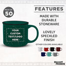 DISCOUNT PROMOS Custom Ceramic Campfire Coffee Mugs 13 oz. Set of 50, Personalized Bulk Pack - Perfect for Tea, Espresso, Cappuccino, Hot Cocoa - Green by TinyTreasures Baby Boutique