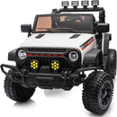 4WD Kids Ride on Car Truck, 12V 7Ah Kids Electric Vehicles Car Ride on Toy for Toddlers 3-5 with Remote Control - White by TinyTreasures Baby Boutique